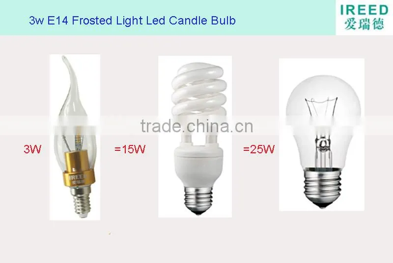 new design 3w led candle light e14 base installed in crystal lamp