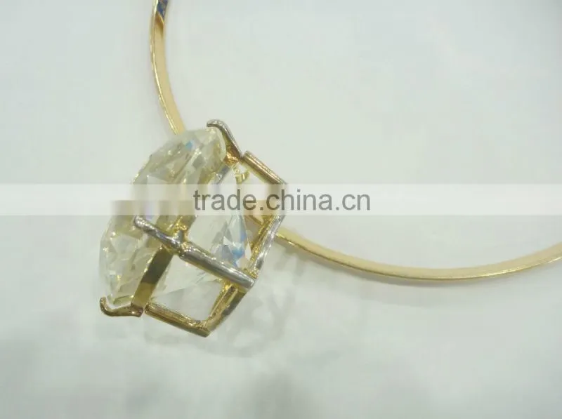 FACHION BIG GLASS STONE PENDANT COLLAR NECKLACE