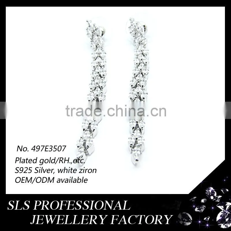 Wholesale fashion jewelry S925 sterling silver tassel stud earrings
