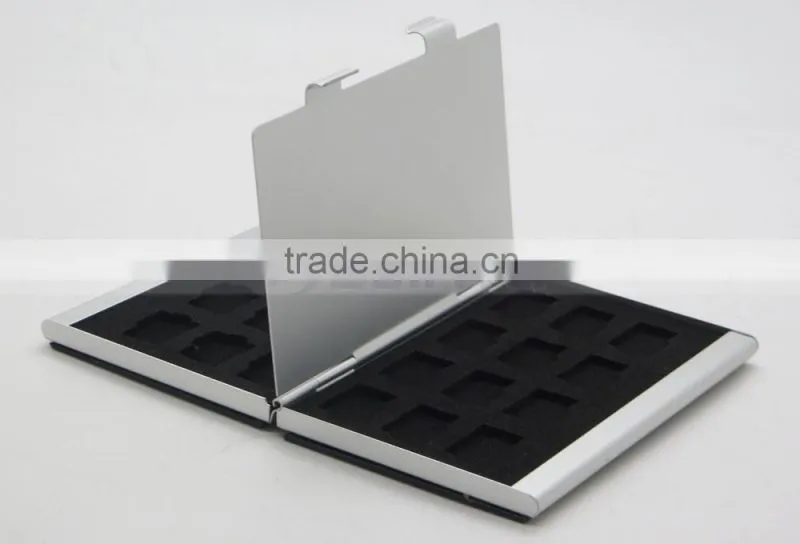 Leather Aluminum EVA 24 Micro SD TF Card Case Memory Card Storage Carrying Case Holder Protector