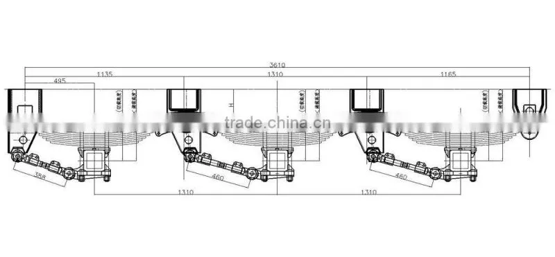 2015 HotSemi trailer suspension spring suspension American type suspension