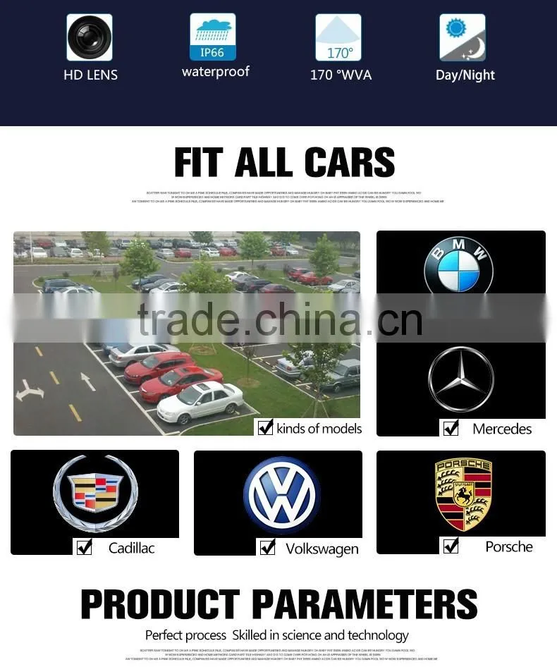 Factory price Pinhole car rear view camera with night vision and waterproof