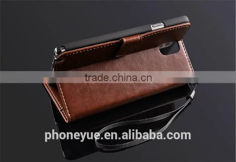 mobile phone card slot stand holder pu leather flip cover case for samsung c4