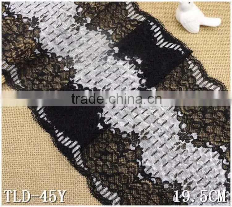 Fashion Women Underwear Lace,New Design Wide Black White 7.67" Super Strech Soft Spandex Nylon Warp Knitted Fashion Lace