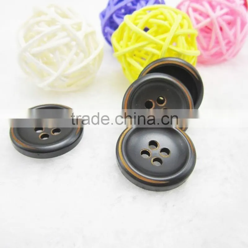 Sedex Audited Factory 2 Pillar Burnt rim Polyester Button, Resin Button
