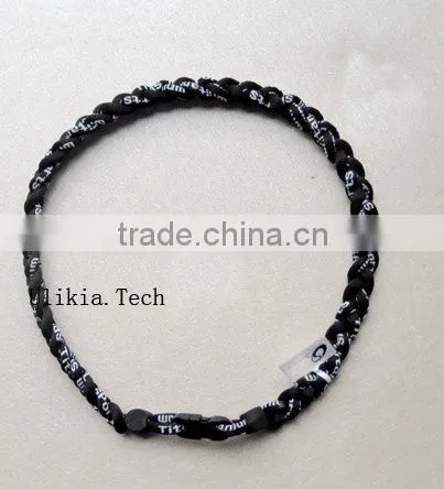 2011 Hot selling Germanium&Titanium Tri braided sports necklace with 18colors
