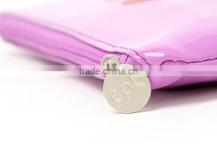 Wholesale durable fashion pattern Pink PVC cosmetic bag