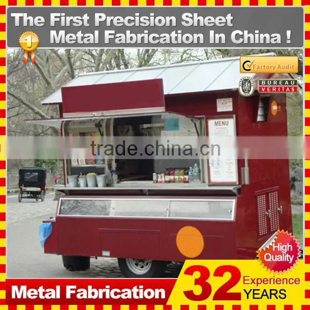 customized made stainless steel street mobile food cart trailer for sale