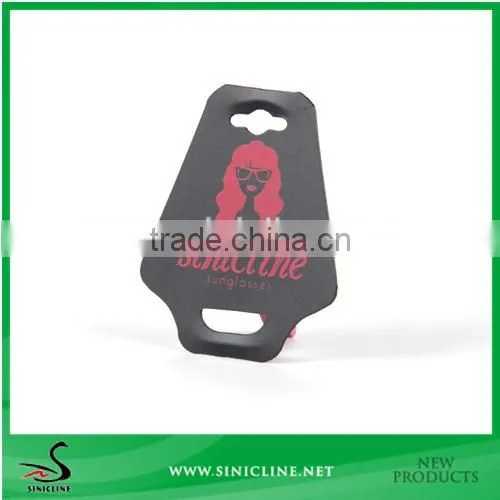 Sinicline useful black paper sunglasses hanger with logo printed