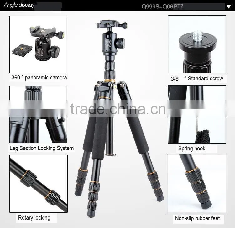 Portable BEIKE Q-999S safety aluminum Camera Tripod Monnopod