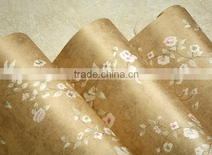 Beautiful country decoration flower wall paper china
