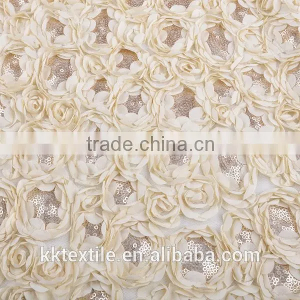 2014 Newest Rose Mesh botton Fabric embriodery beaded chiffon