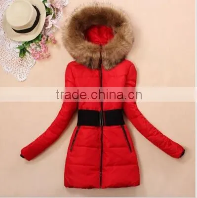 New Women's Padded Winter warm fur collar winter coat for women