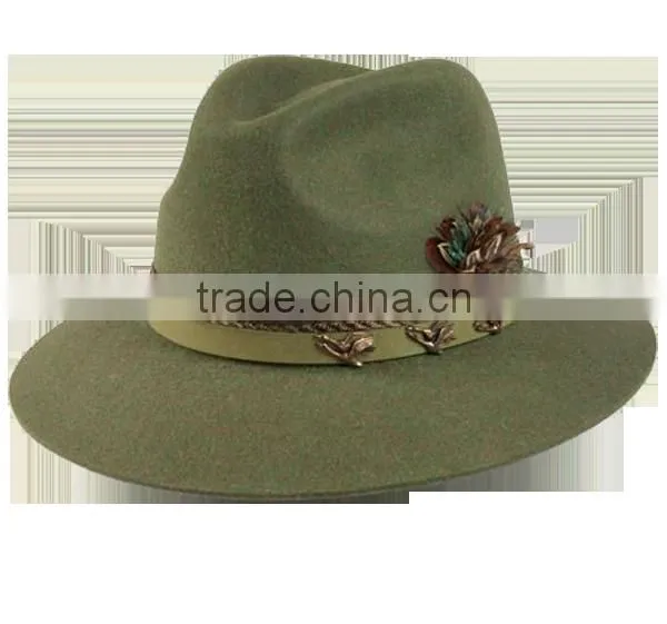 2016 Fashionable Wool Felt Fedora Hats Hunting Hats