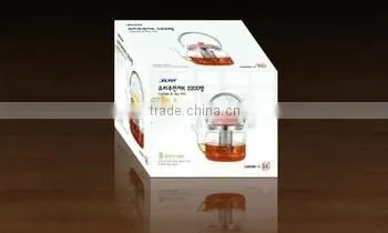 Custom professional heat resistant flower glass tea pot with tea strainer, borosilicate glass 1500p/800p