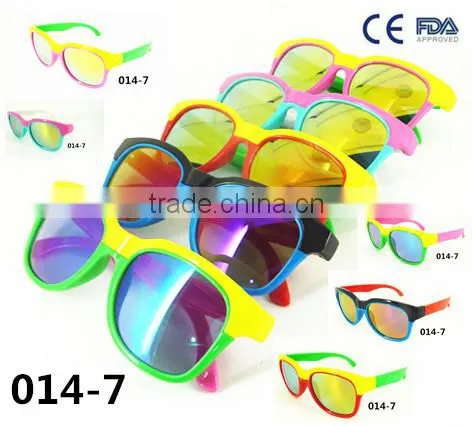 2015 Hot Selling Plastic Custom Mirror Lens Children Sunglasses