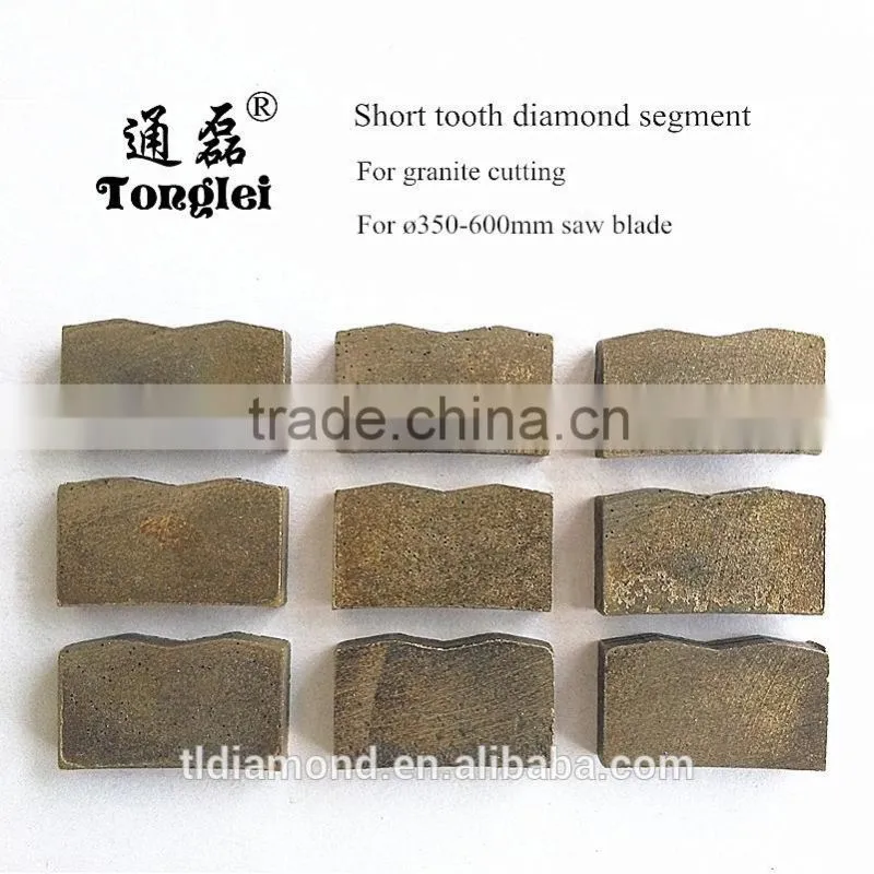 Manufacturer short tooth diamond segment for dia 350-600mm saw blade