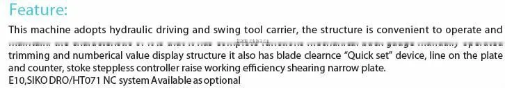 Hydraulic steel swing cutting machine