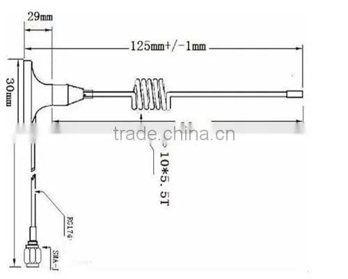 433MHz 10W SMA-J Sucker rf sucker antenna SW433-XPXM