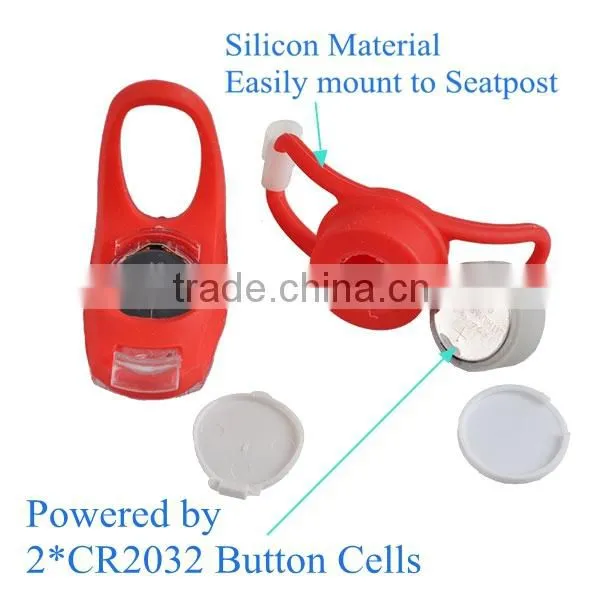 Bicycle Cycling Head Front Rear Wheel Light Silicone LED Light