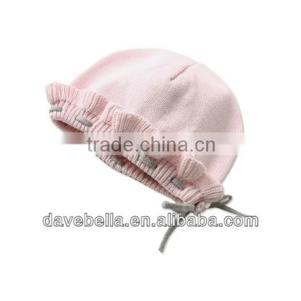 DB289 dave bella autumn winter baby hat earflat caps newborn hat wholesale baby knitted hat