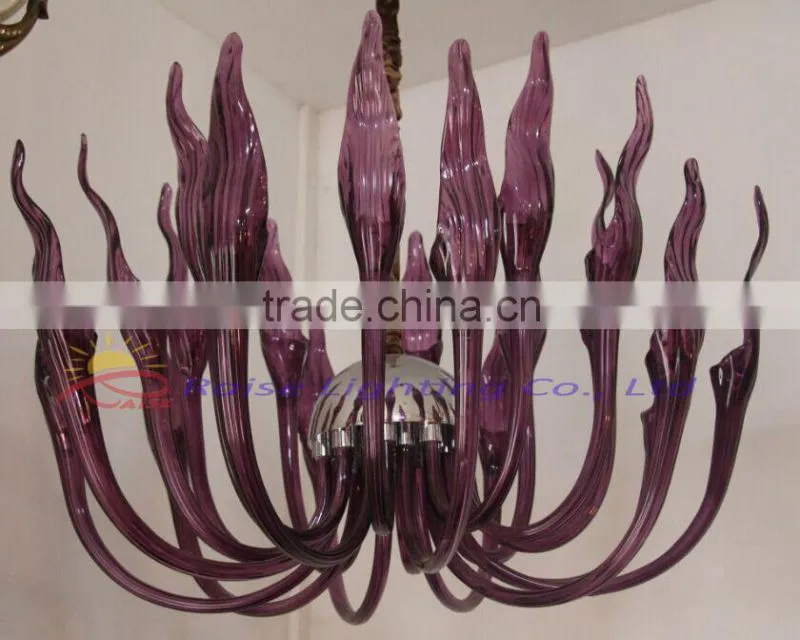 Hand made blown glass chandelier