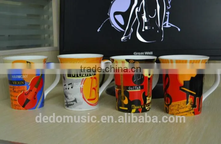 piano pattern music cup, music note mugs