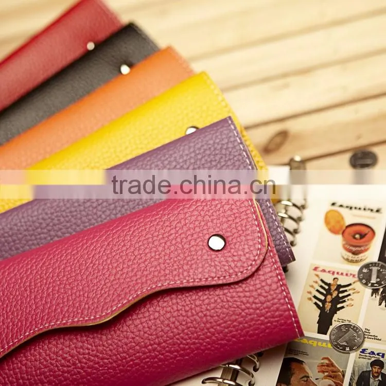 Beautiful style elegance ladies red clutch bifold purse in China