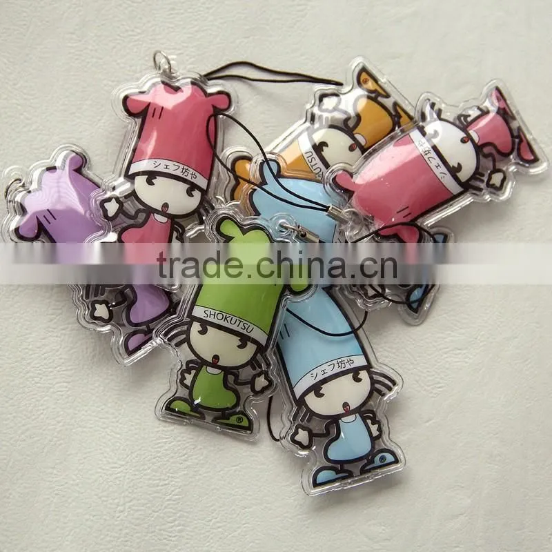 Unregular down tag with cartoon printing for women's and children's apparel