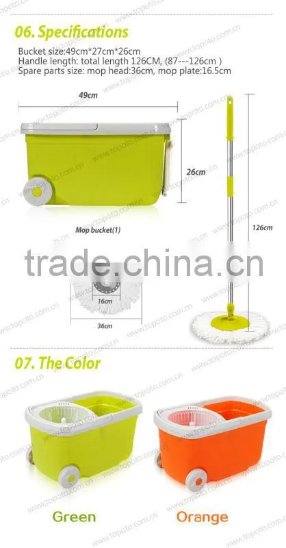 high quality telescopic microfiber blue magic spin mop with wheel