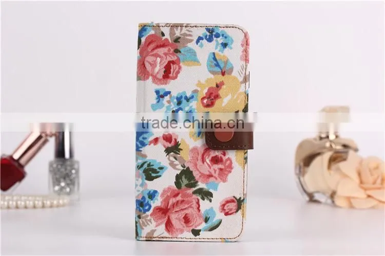 for iphone6 leather case wallet flower case for iphone 6