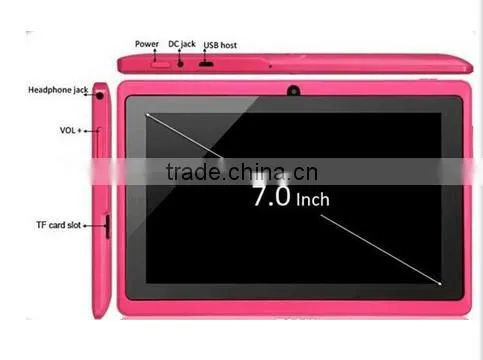 Android 4.4 Operating System and Tablet PC Type 7" Q88 Allwinner A33