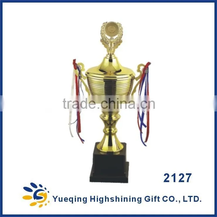 Hot sale plastic trophy base gold award trophy memento golden souvenir 2127 metal trophy cup China sport cup trophy
