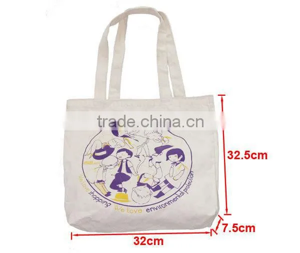 Reusable 100% Cotton Shopping Bag Customers' Design Printing Acceptable China Cheap Shoulder Bags