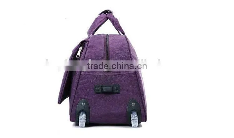 China Heavy Duty Polyester Purple Trolley Travel Bags LXB012