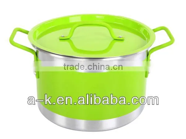 Aluminum color painting cooking pot