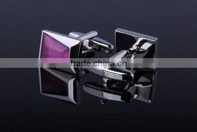 Black/Red/Purple Color Crystal inlaid cufflink