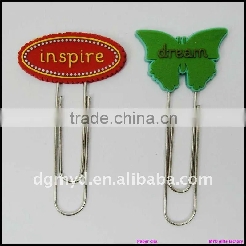 beautiful and special non-phthalates and lead free soft pvc paper clip