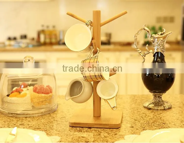 Bamboo cup hanger rack