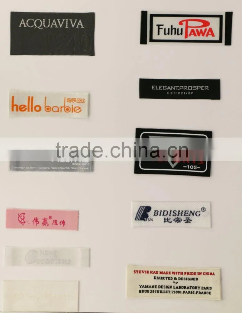 Customized Garment Brand Woven Label/Neck Label/Main Label For Clothing