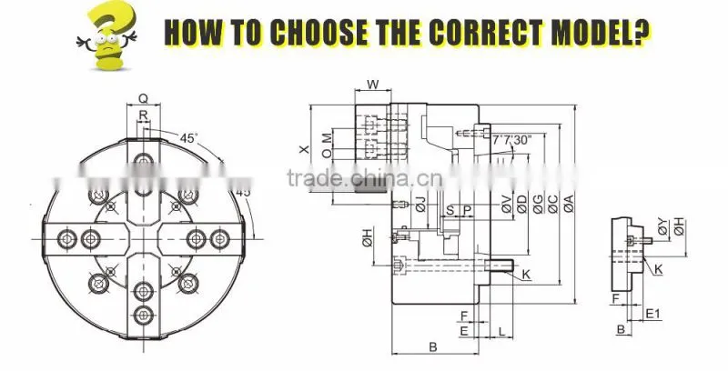High-Speed Four-Jaw Hydraulic Power Chuck 8 Inch Solid Four-Jaw Hydraulic Chuck