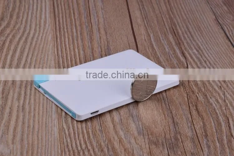 Cheap Promotion Gift Credit Card Mobile Power Bank 2500mAh, Alibaba Golden Supplier Power Bank 2500mAh