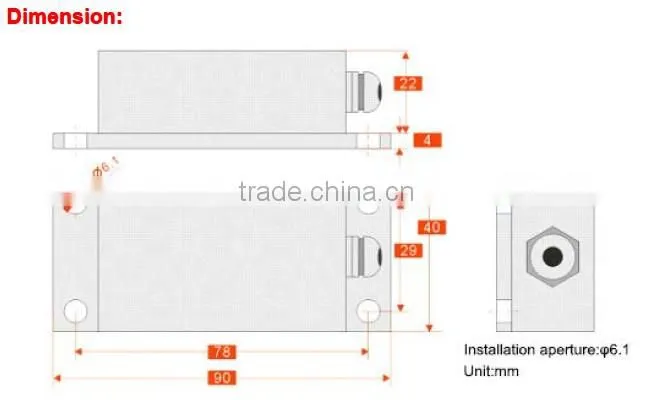 SCA141A Standard Relay Output Type Dual-axis 4 directions Tilt Switch Sensor, Positive Slope Negative Slope Monitoring