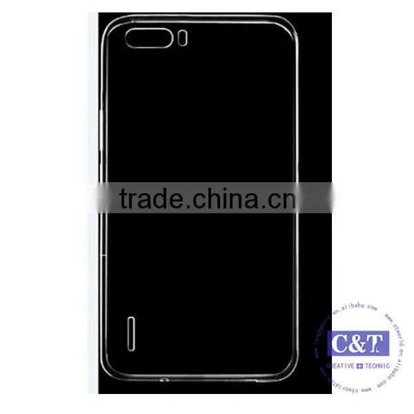 C&T Ultra Thin Slim clear crystal TPU gel Soft back skin case for huawei honor 6 plus