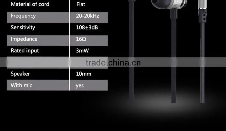 factory supply heavy bass in-ear metal earphone