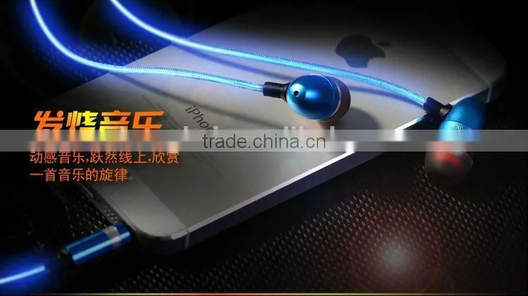 Flashing Light 3.5mm Connectors Luminous Earphone