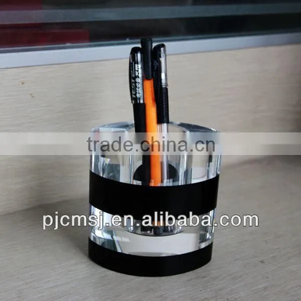 2014 newest crystal glass penholder for office decration or gifts pen holder