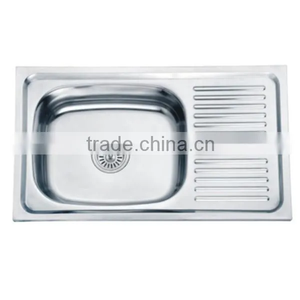 Kitchen sink single bowl with drainboard