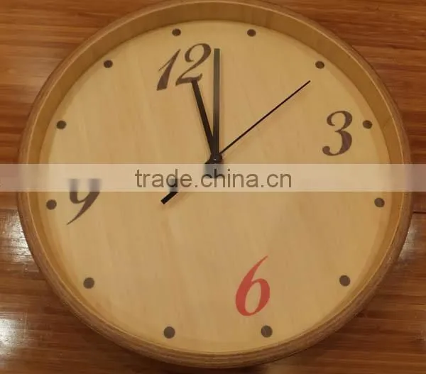 round shape bamboo wall clock
