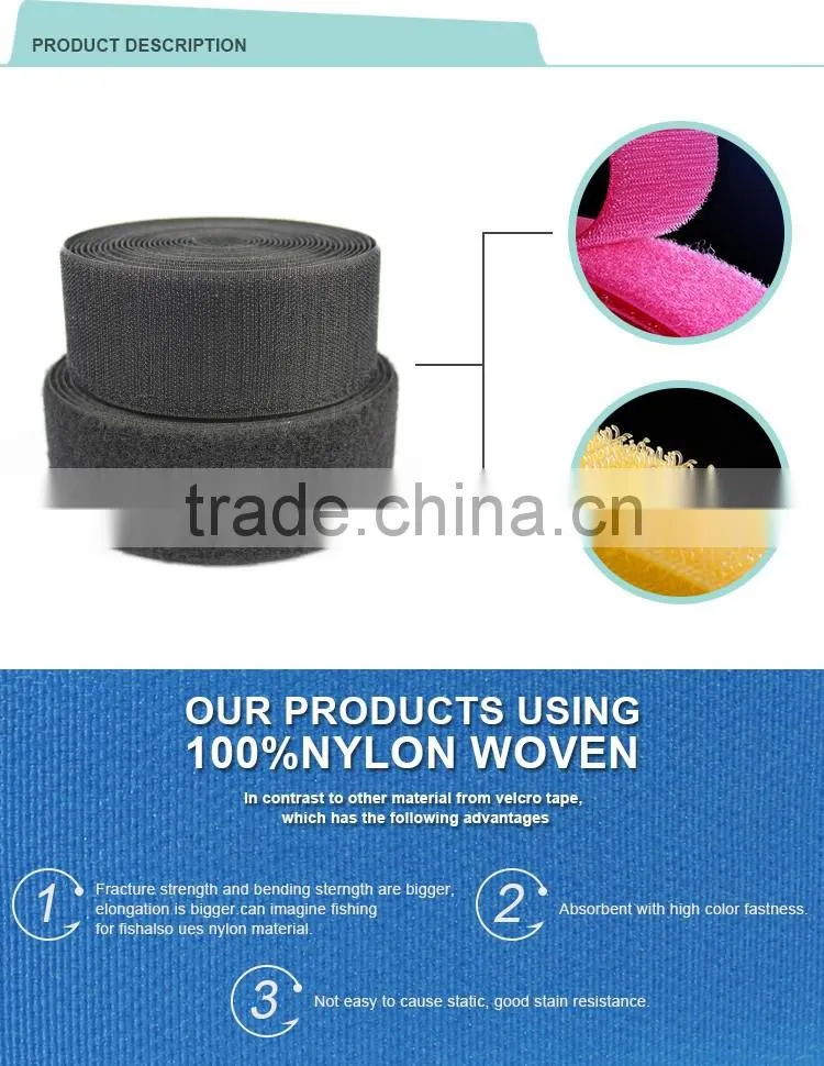 50mm eco cusomized color hook and loop fastener tape